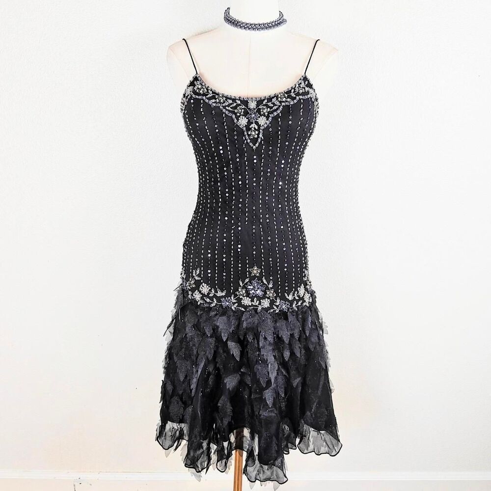 Y2K 100% Silk Beaded Fairygoth Dress